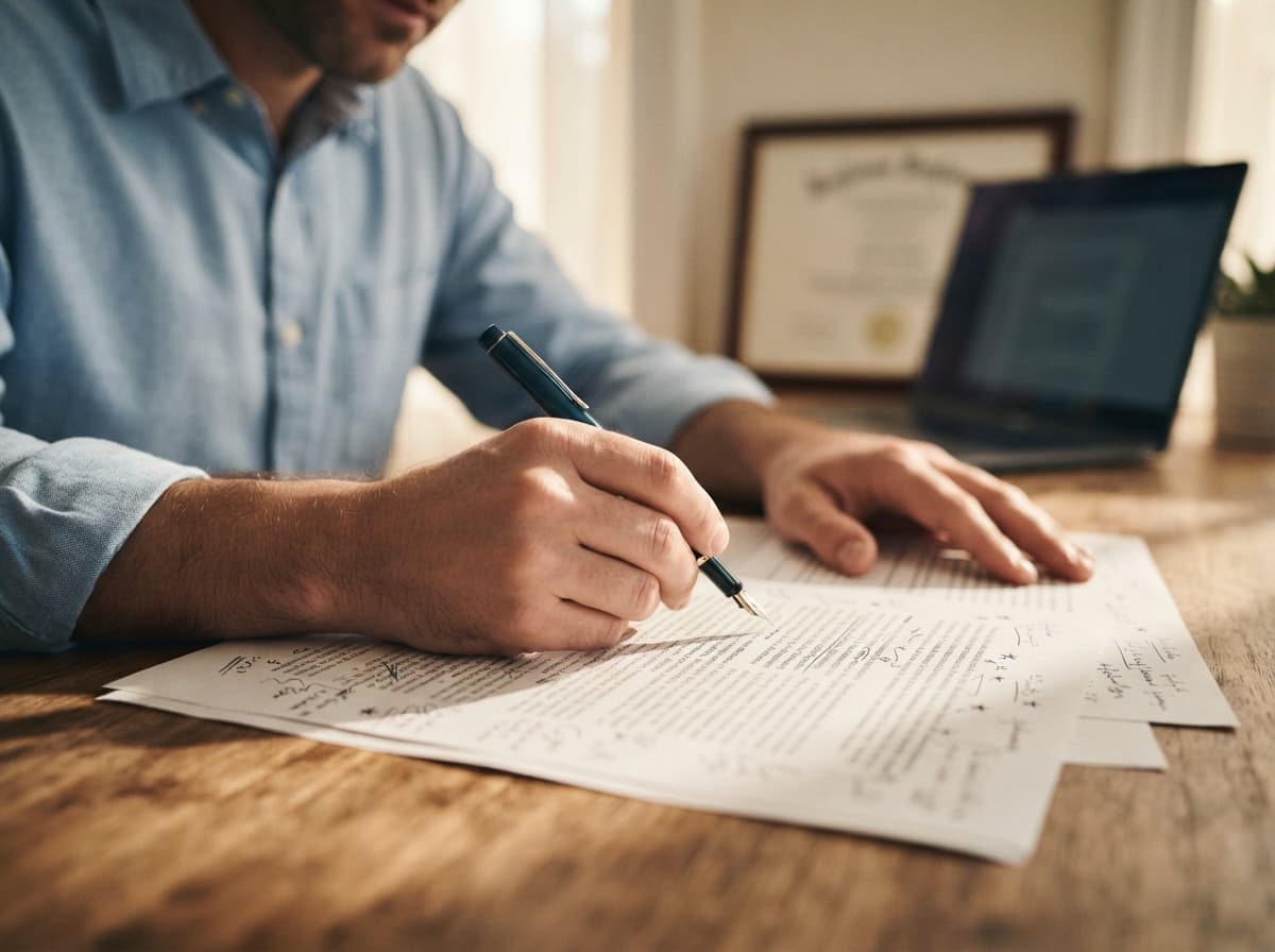 A prospective reviewer reading a message on a laptop at a desk